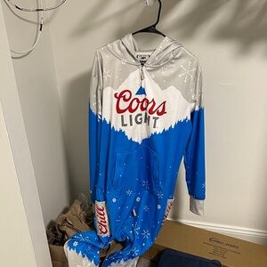 Coors Light Blue and Gray Men's Onesie